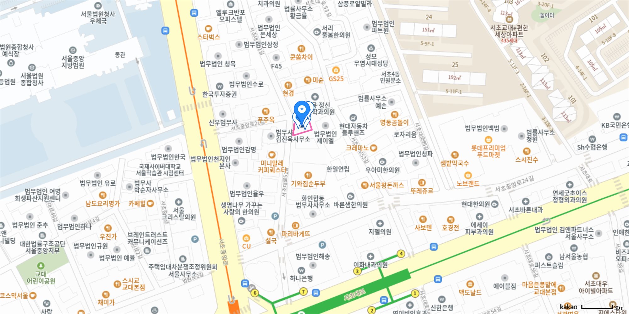 법률사무소 선 위치 지도: 서초중앙로26길 10